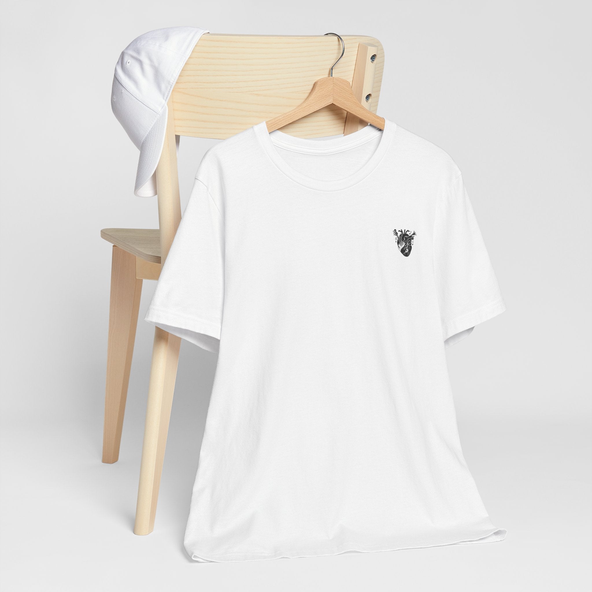 Music Heart Graphic Tee — Anatomical Heart with Instruments T-Shirt