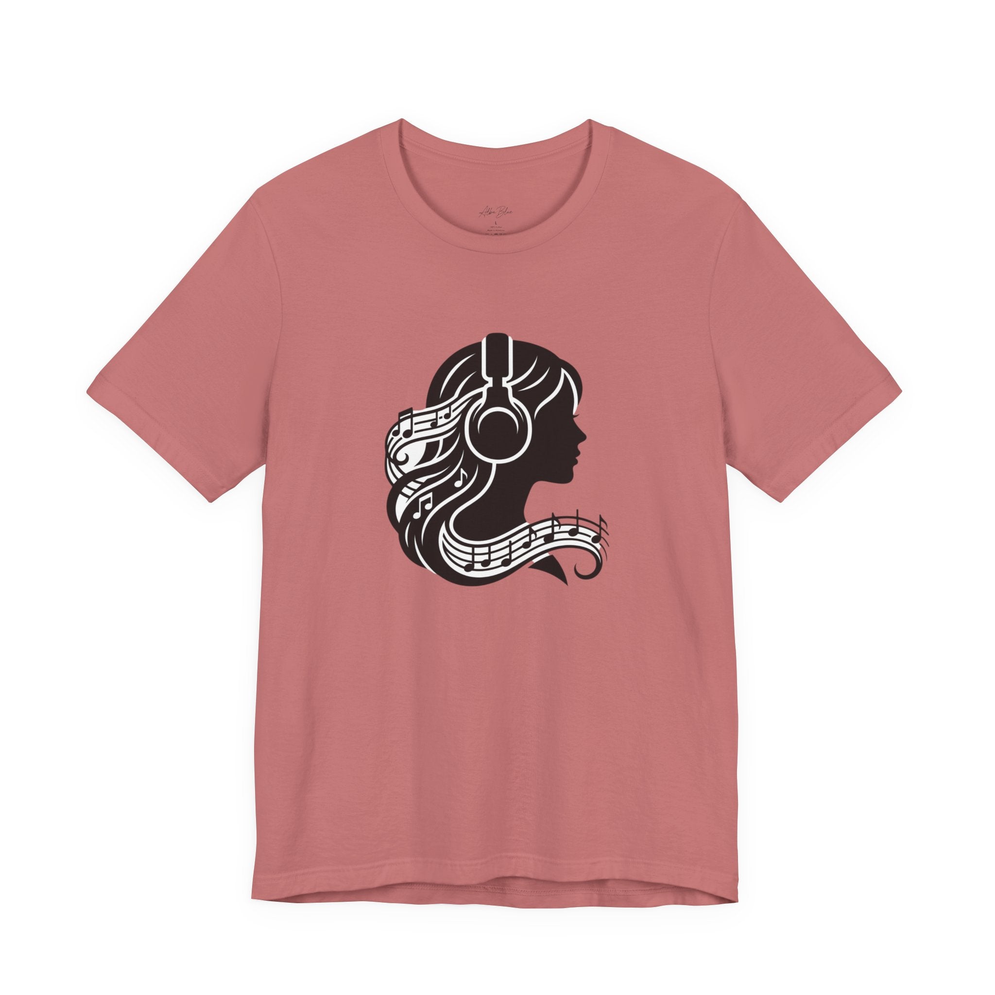 Music Lover Tee — Headphones & Musical Notes Silhouette