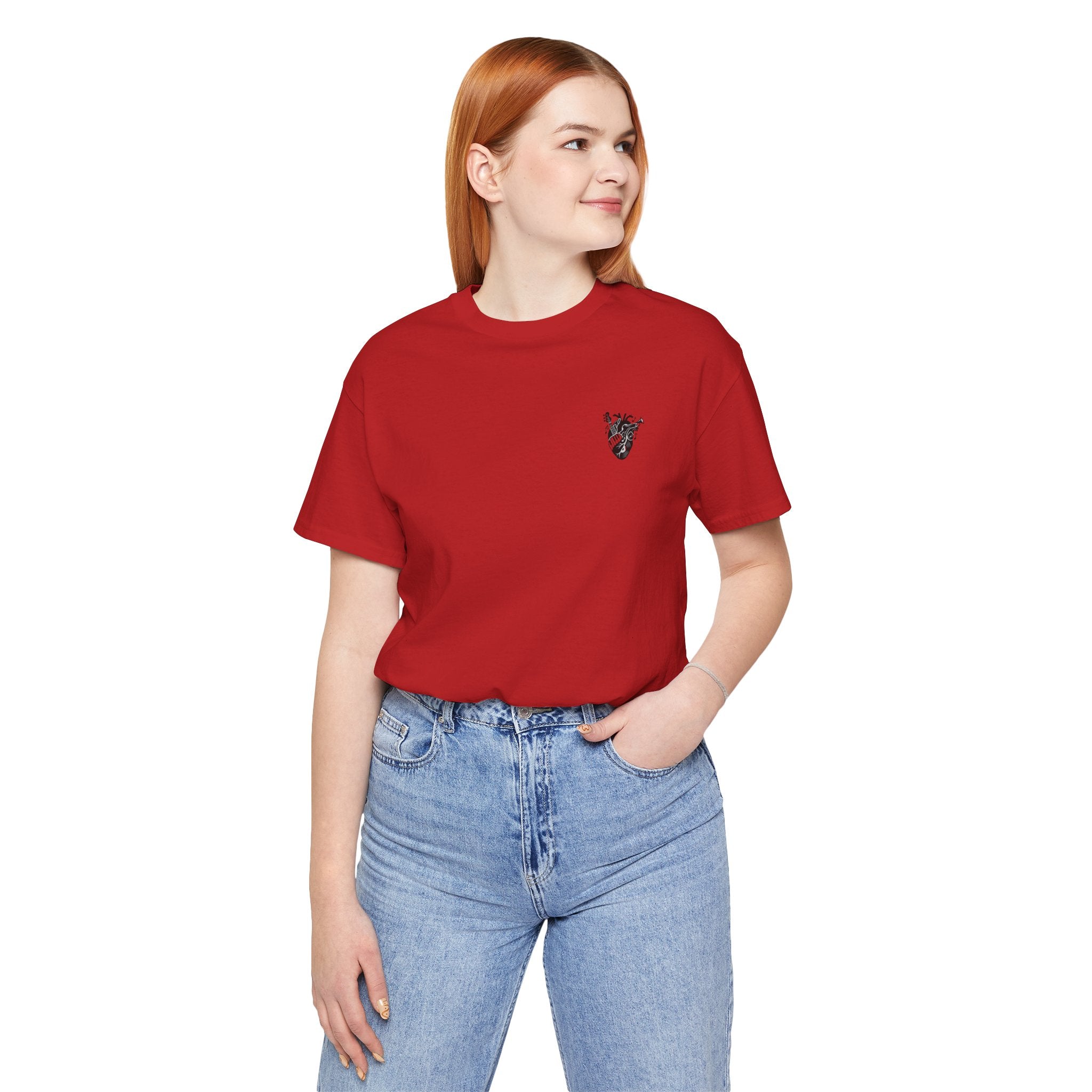 Music Heart Graphic Tee — Anatomical Heart with Instruments T-Shirt