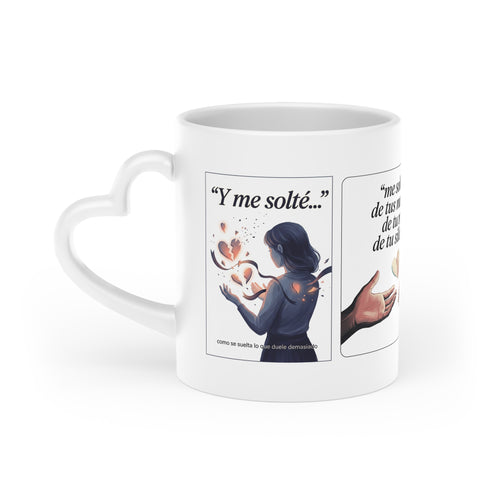 Heart-Shaped Mug — Spanish Romantic Quote Ceramic Coffee Cup