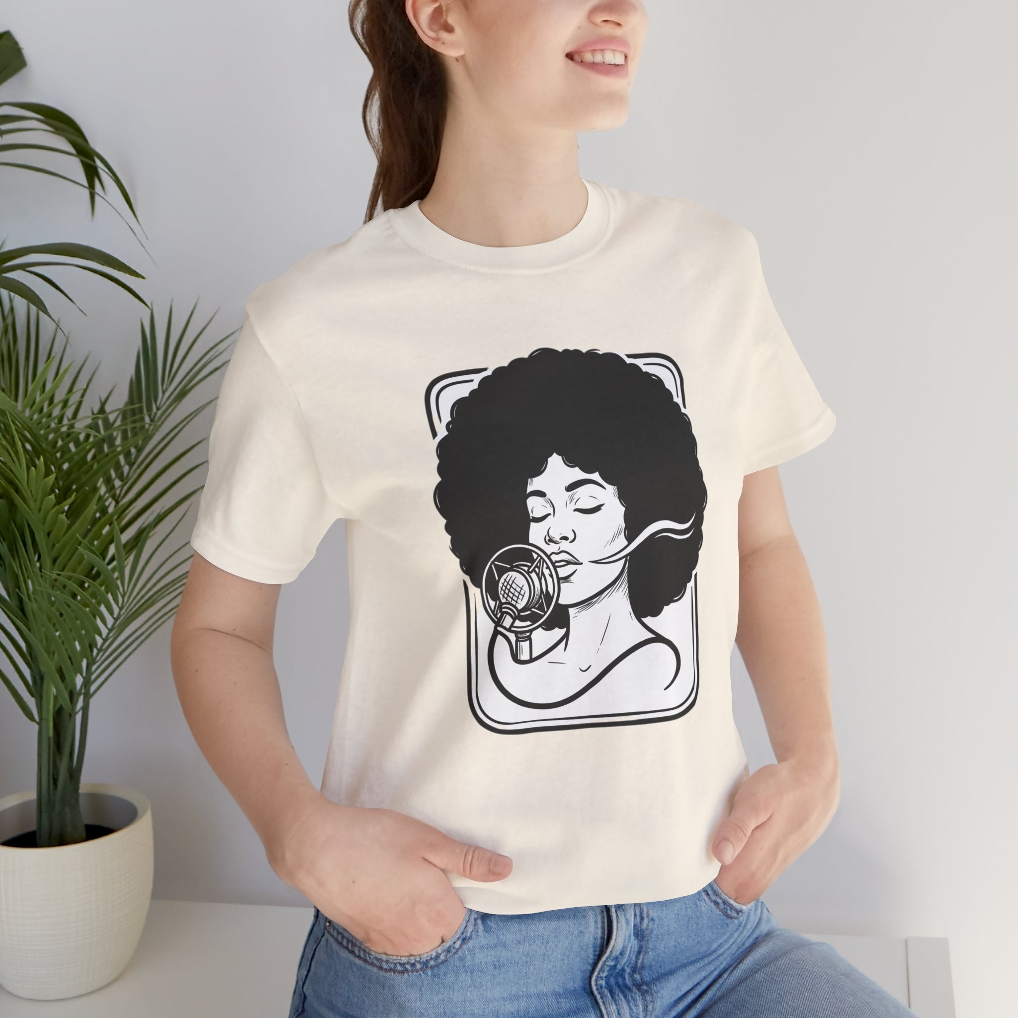 Afro Jazz Portrait T‑Shirt — Retro Singer Graphic Tee