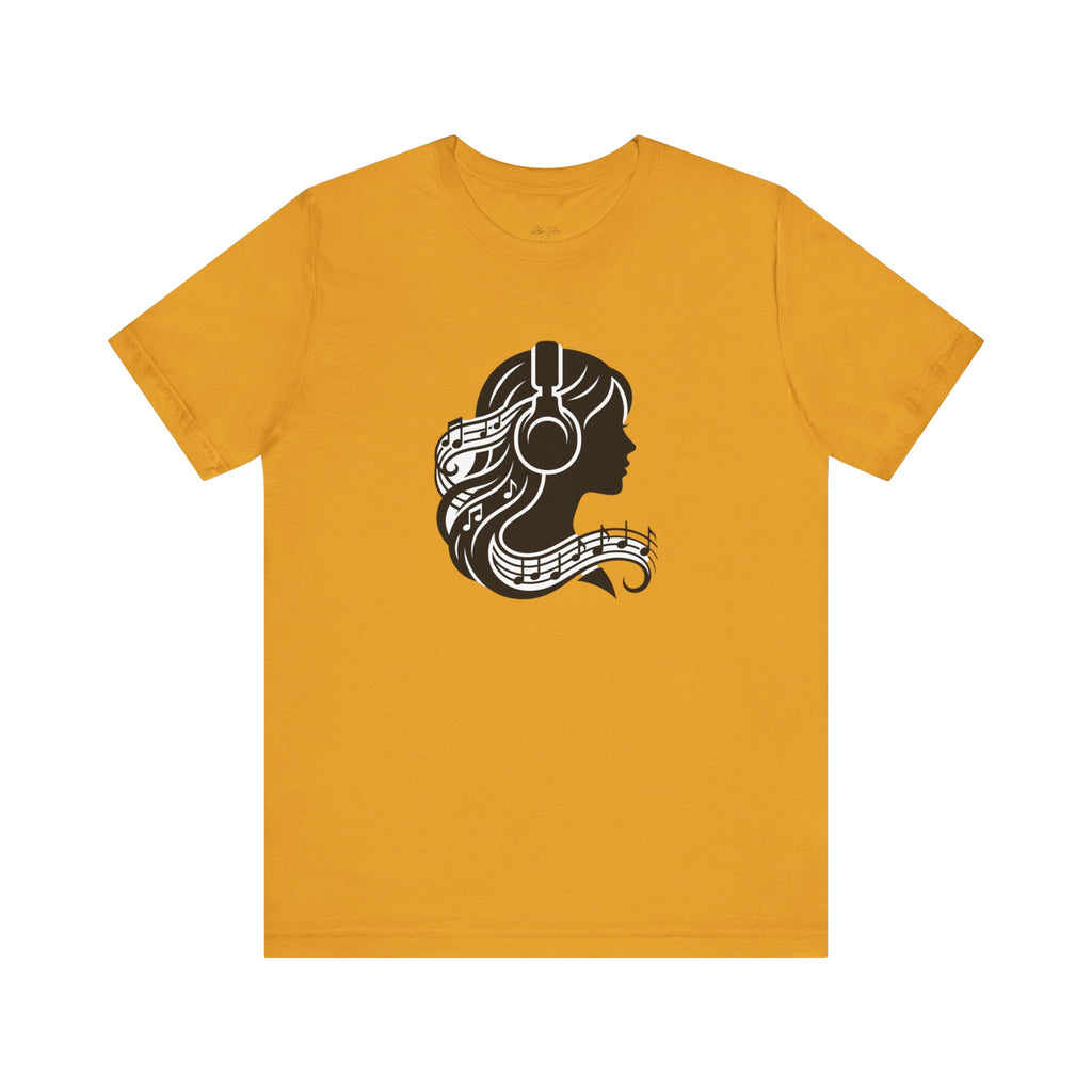 Music Lover Tee — Headphones & Musical Notes Silhouette