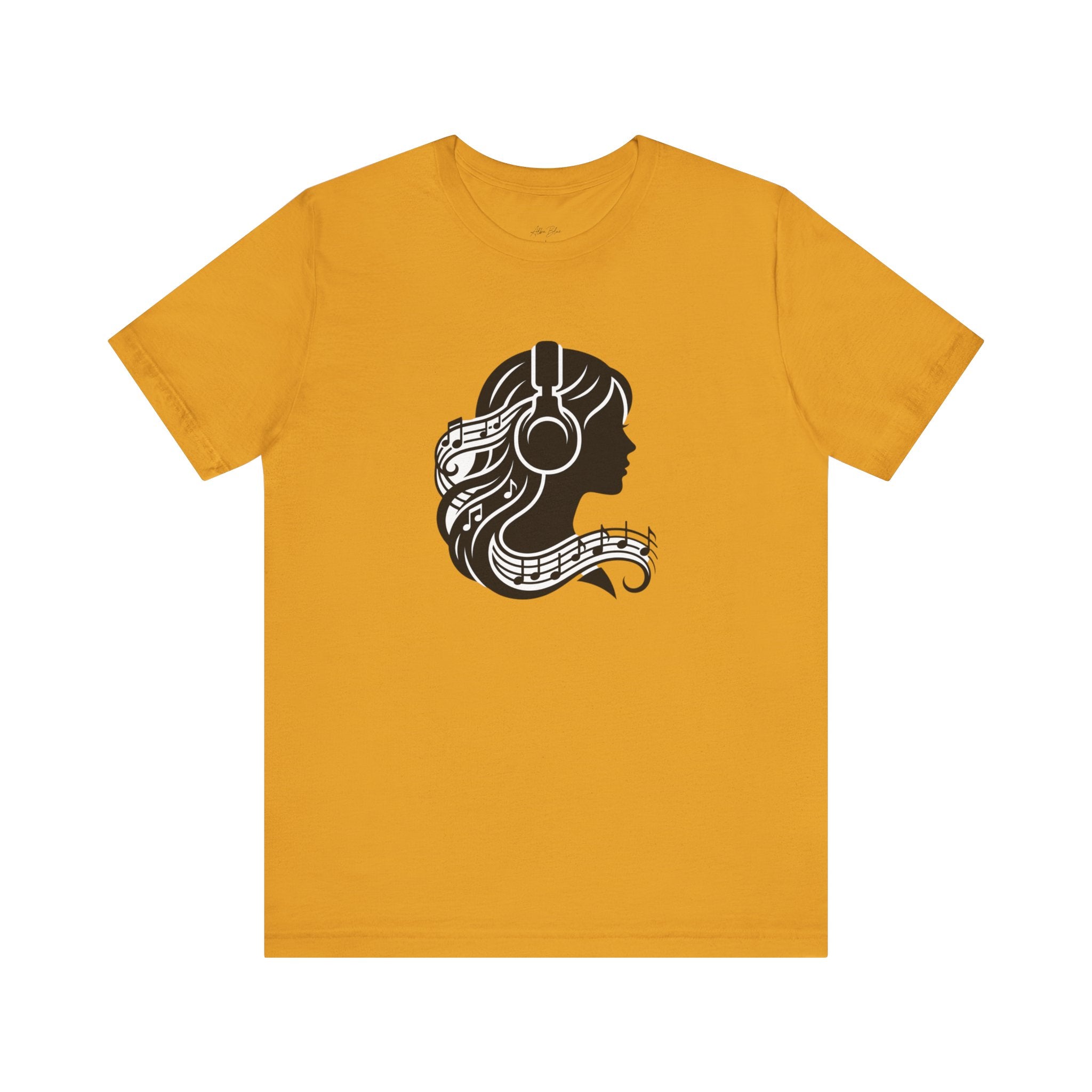 Music Lover Tee — Headphones & Musical Notes Silhouette