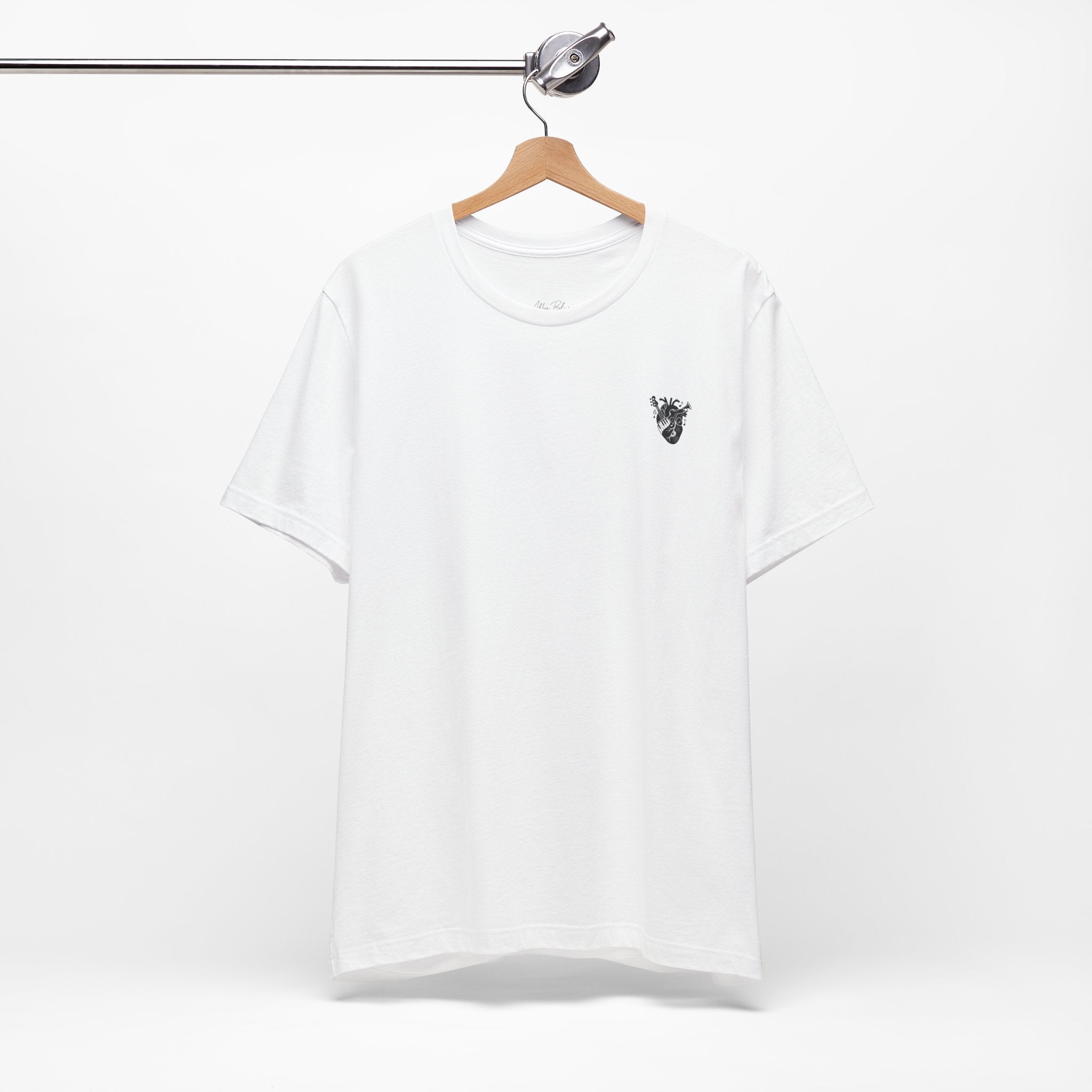 Music Heart Graphic Tee — Anatomical Heart with Instruments T-Shirt