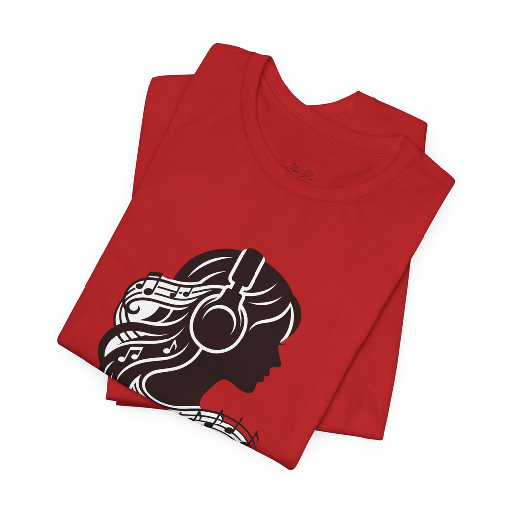 Music Lover Tee — Headphones & Musical Notes Silhouette