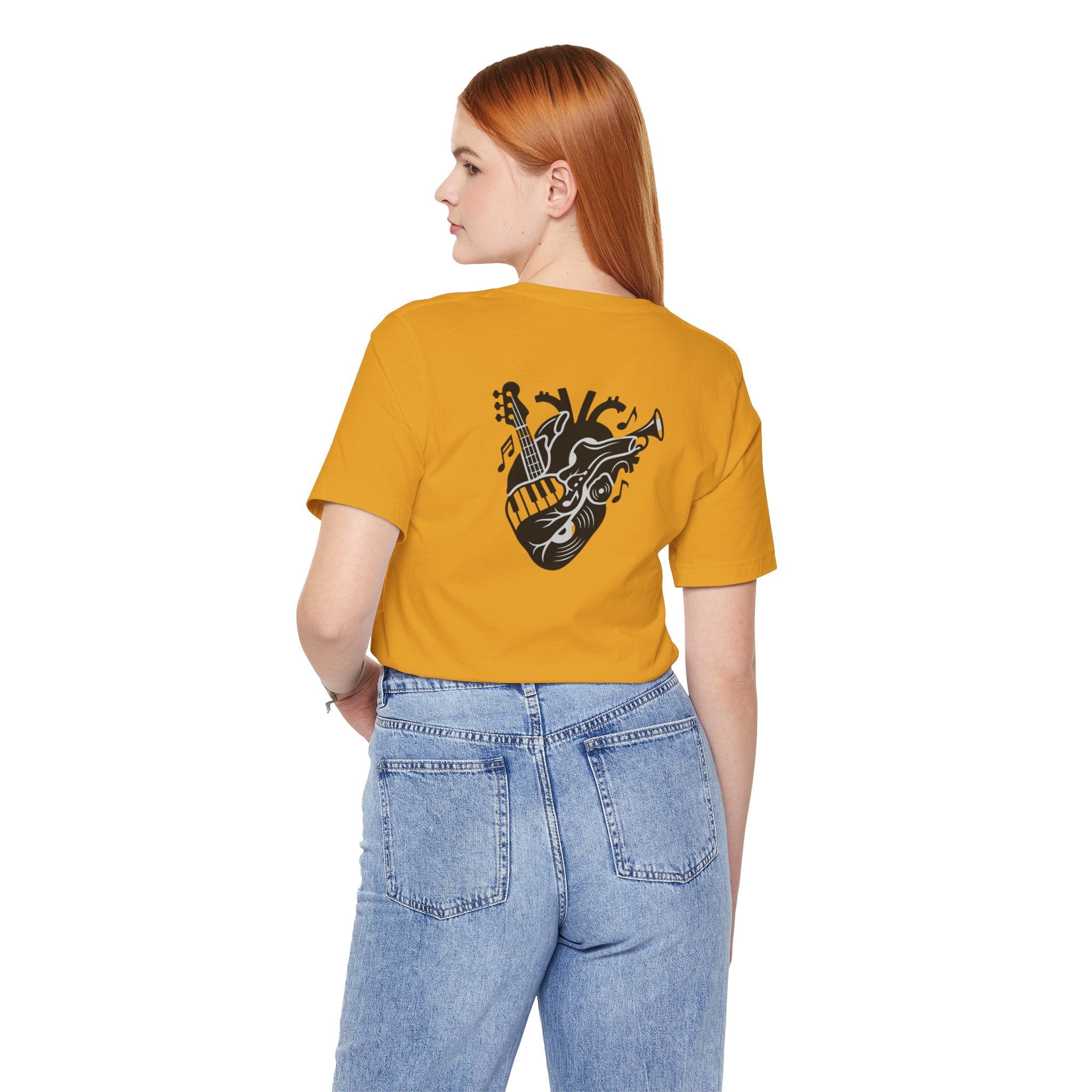 Music Heart Graphic Tee — Anatomical Heart with Instruments T-Shirt