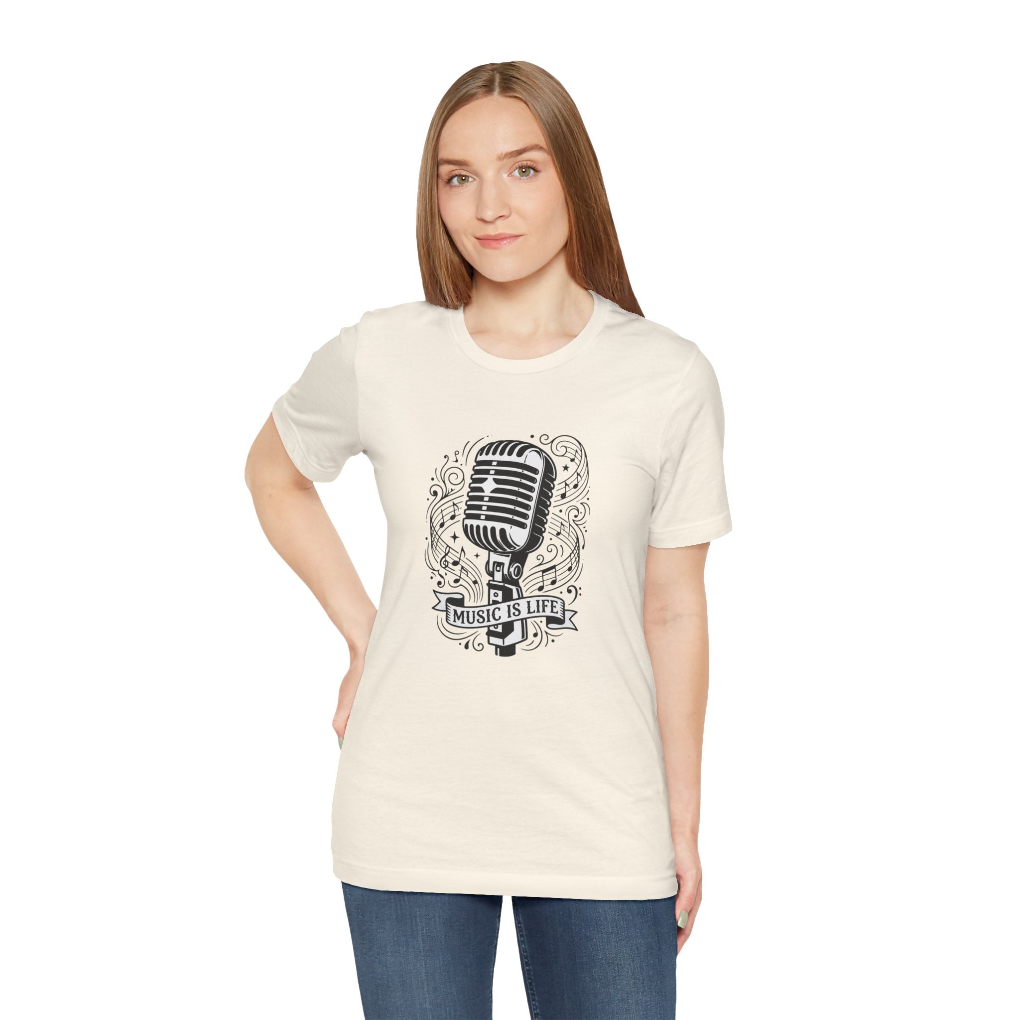 Music Is Life Vintage Microphone T-Shirt