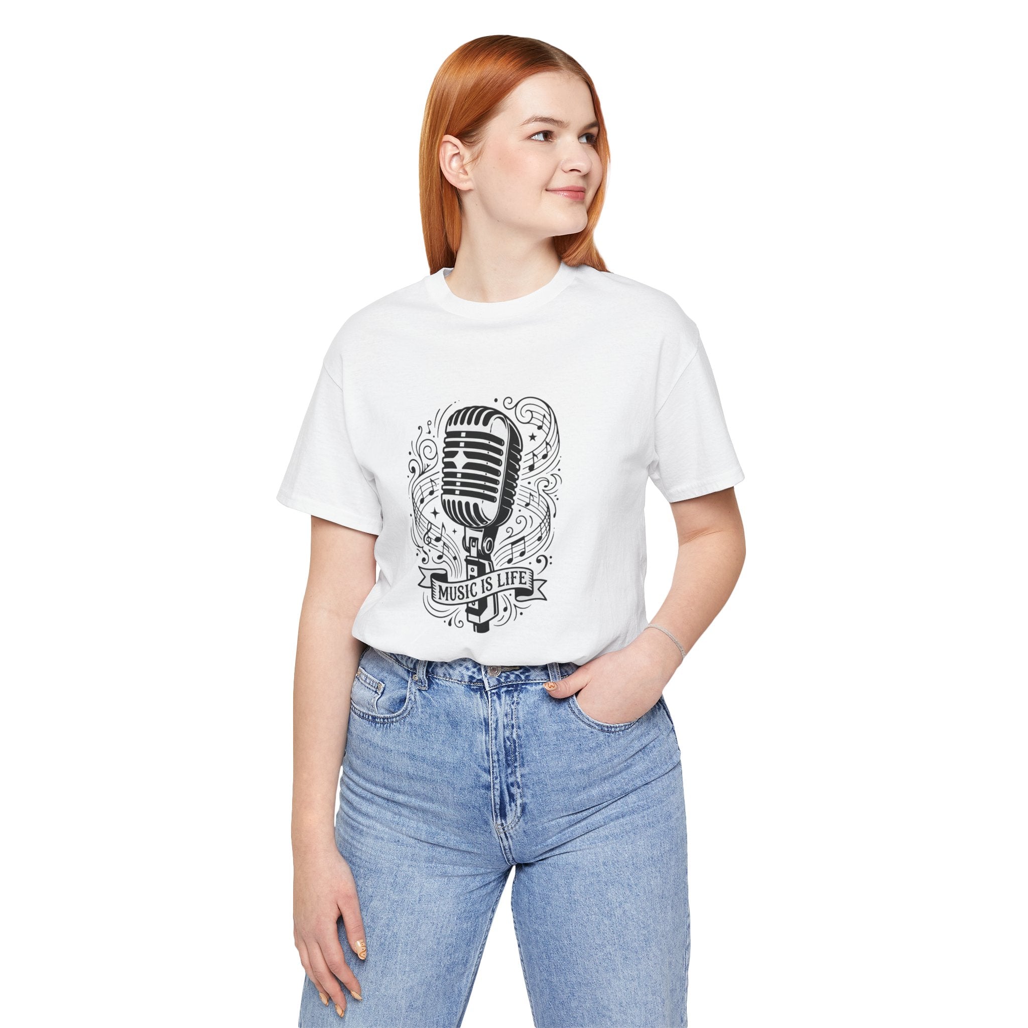 Music Is Life Vintage Microphone T-Shirt