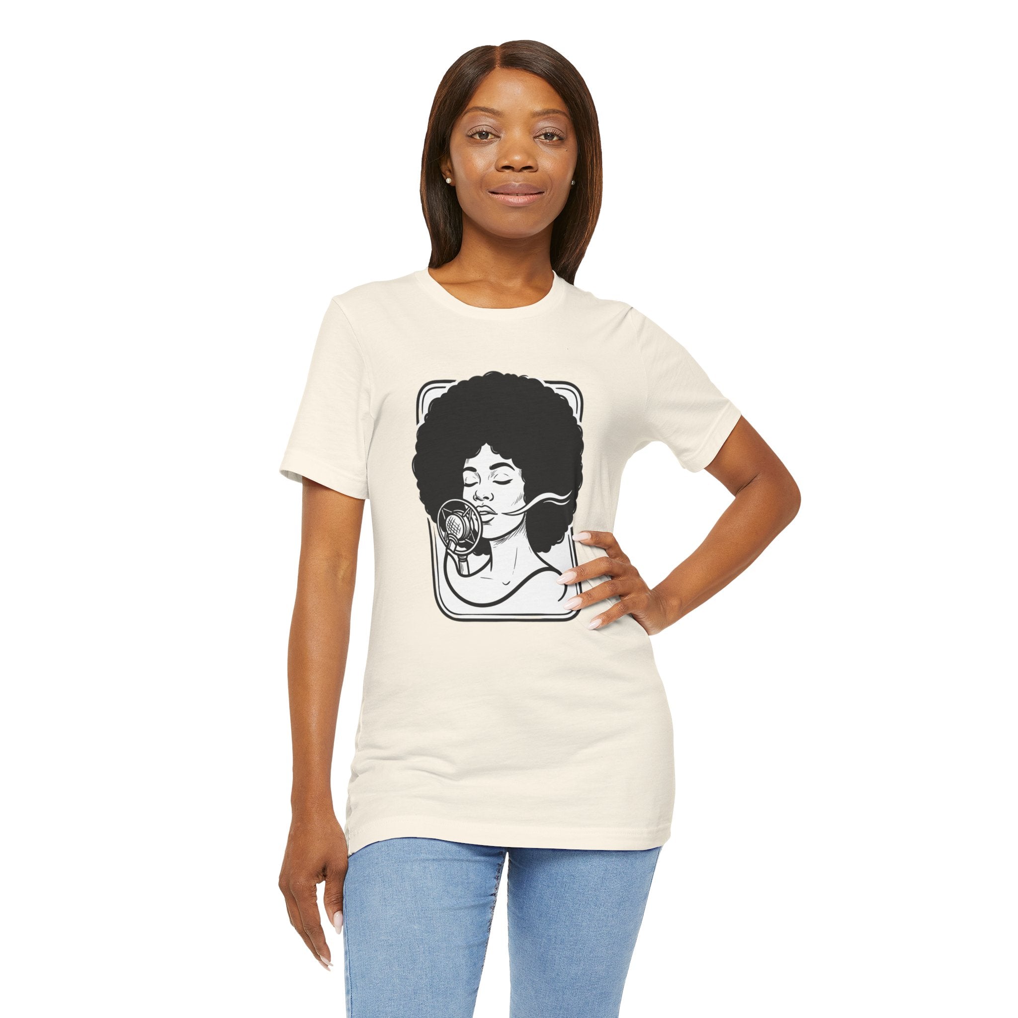 Afro Jazz Portrait T‑Shirt — Retro Singer Graphic Tee
