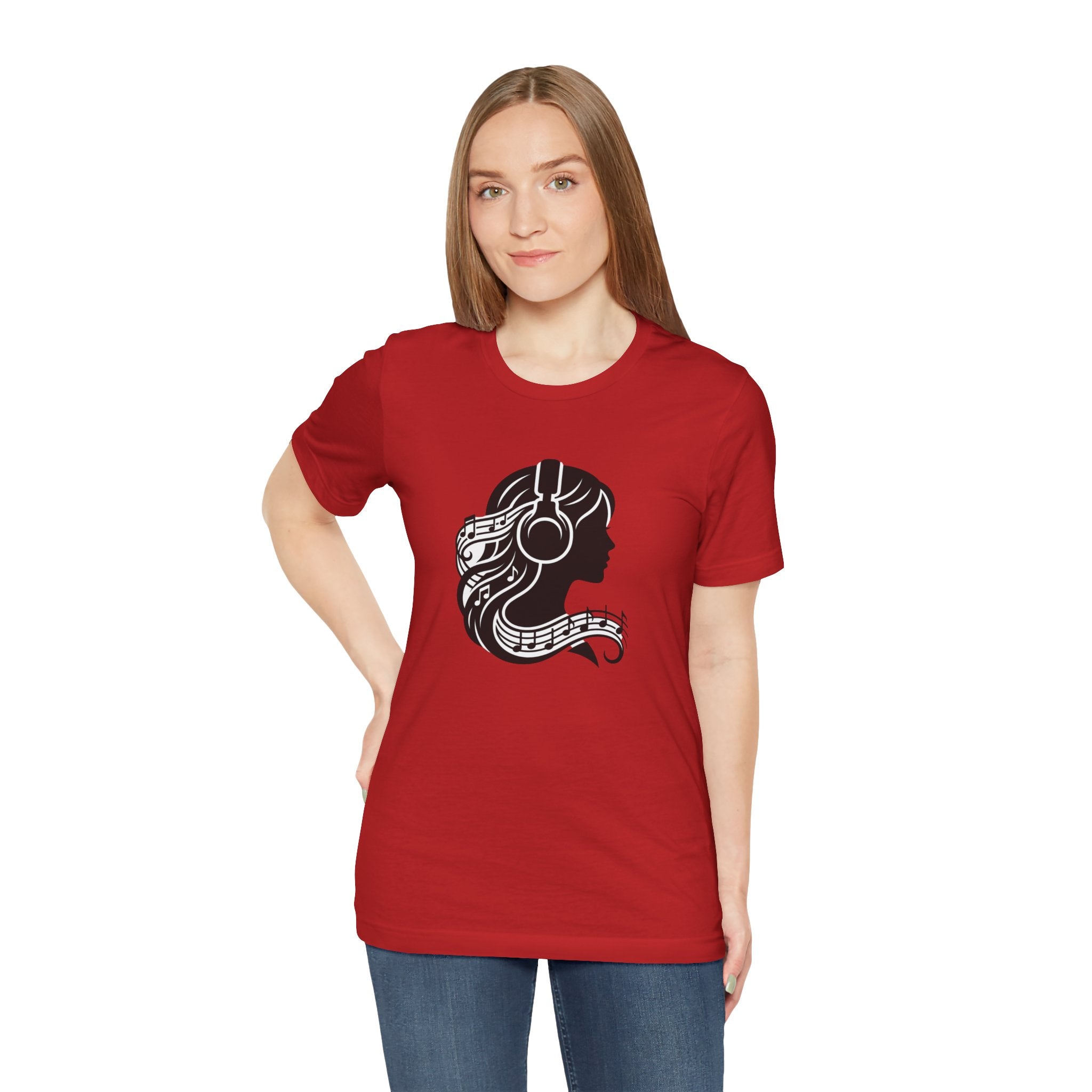 Music Lover Tee — Headphones & Musical Notes Silhouette