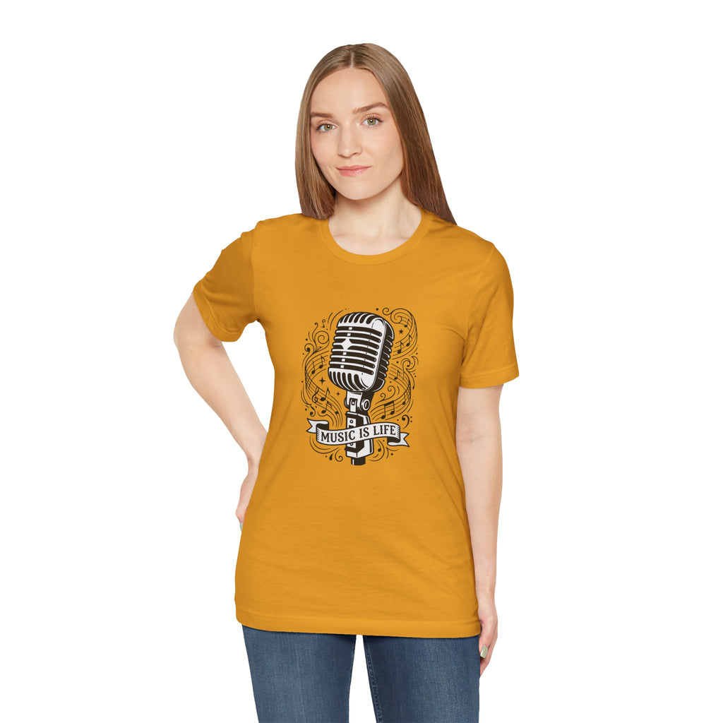 Music Is Life Vintage Microphone T-Shirt