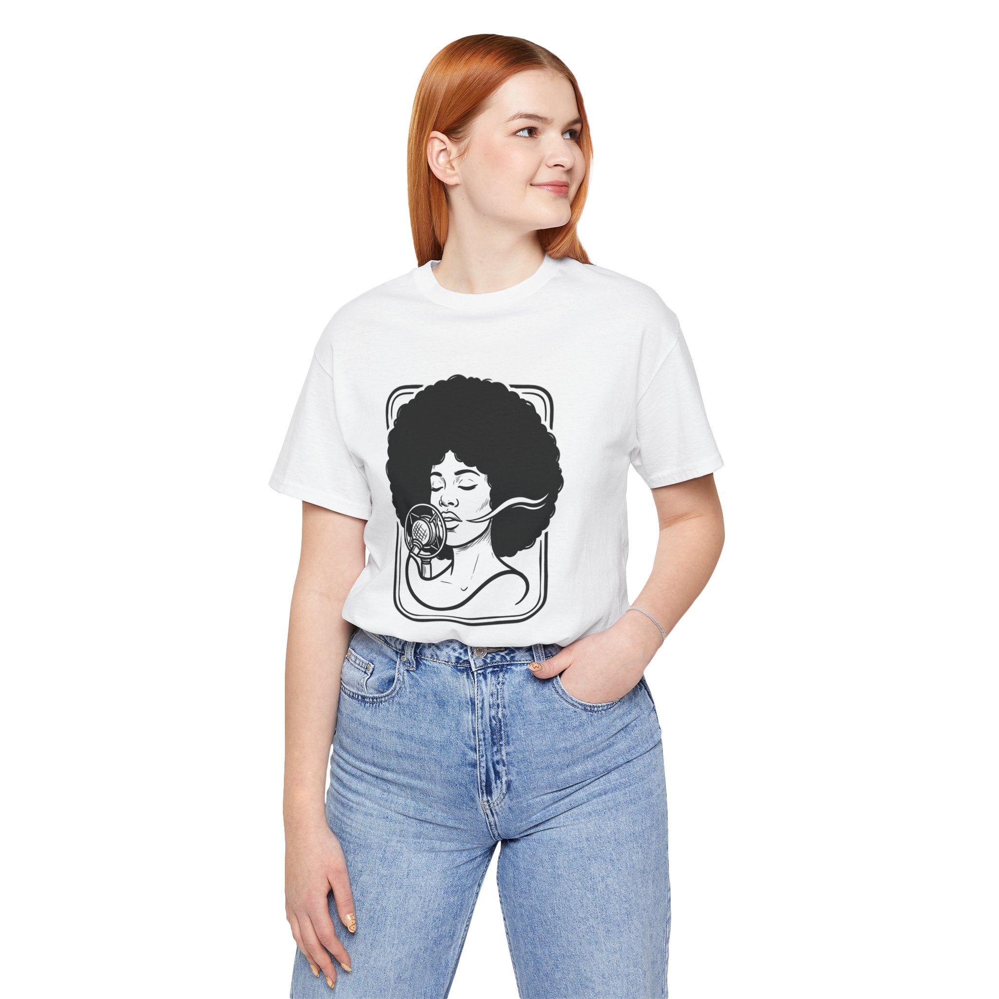 Afro Jazz Portrait T‑Shirt — Retro Singer Graphic Tee