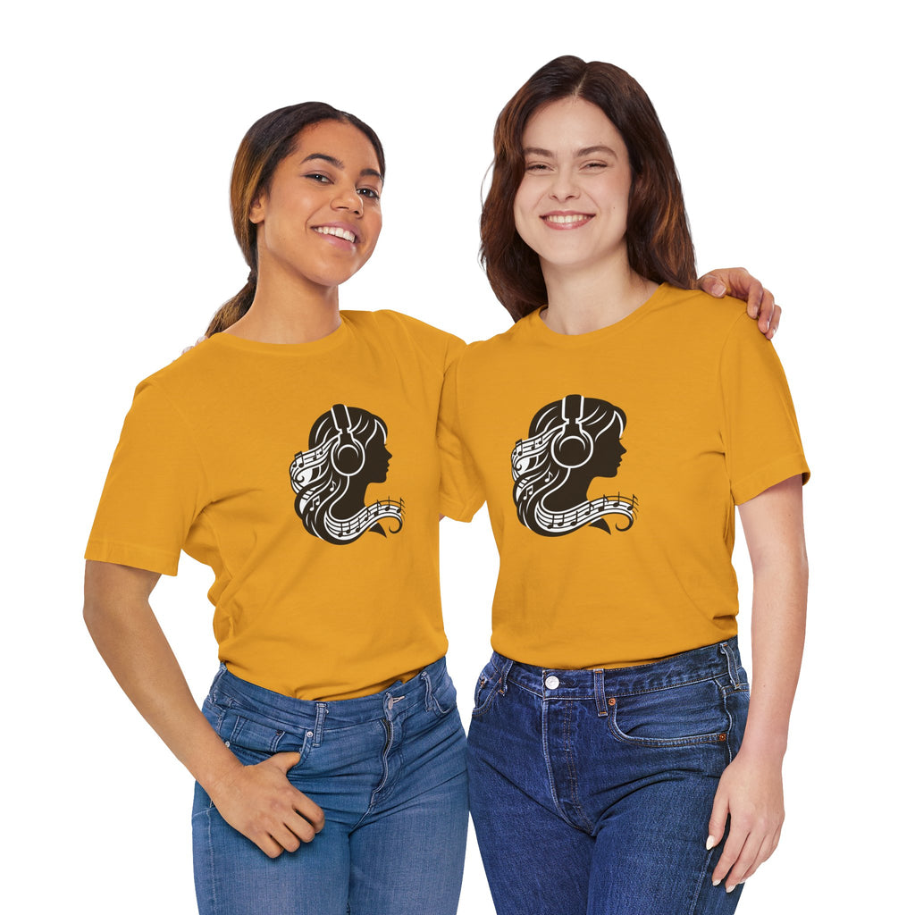 Music Lover Tee — Headphones & Musical Notes Silhouette