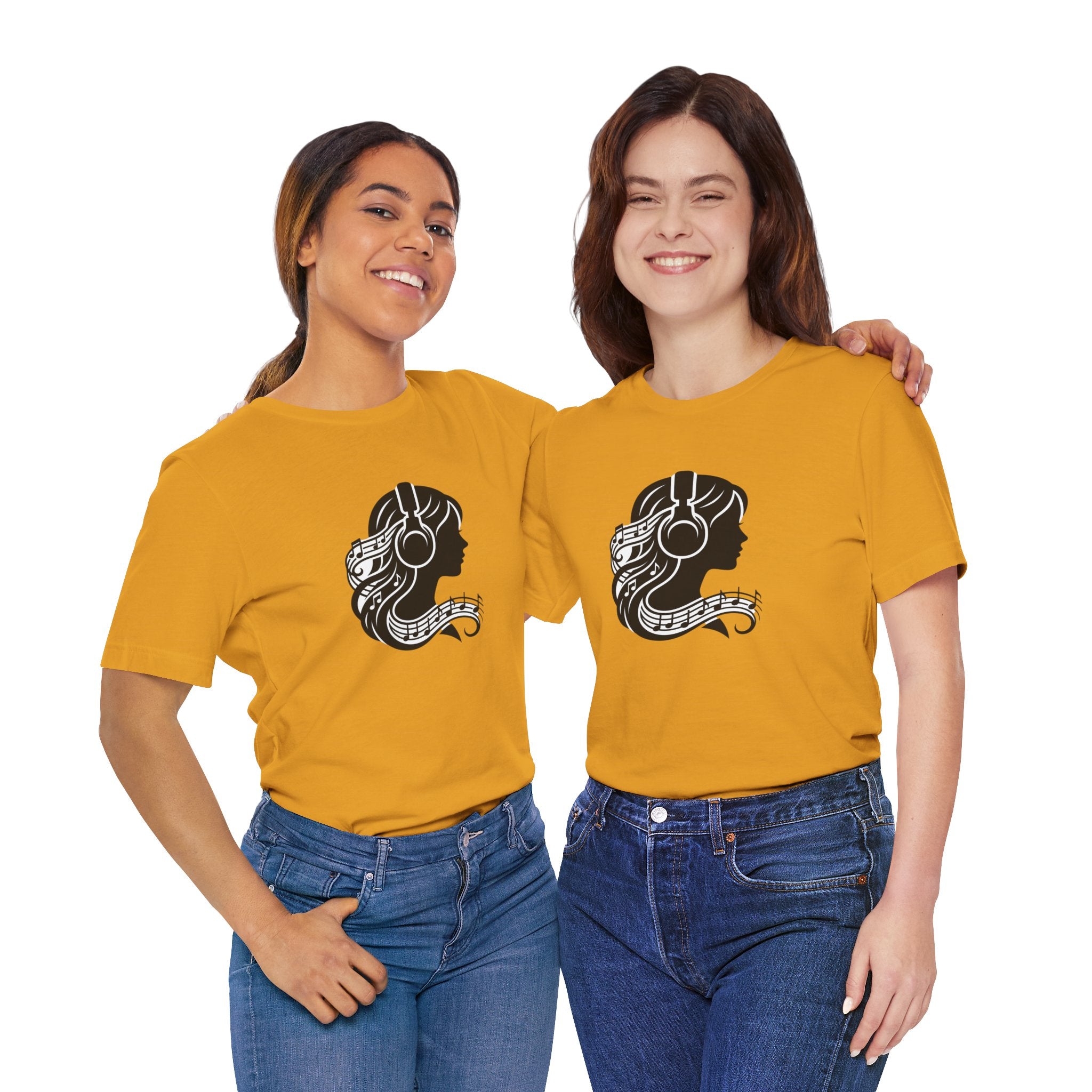 Music Lover Tee — Headphones & Musical Notes Silhouette
