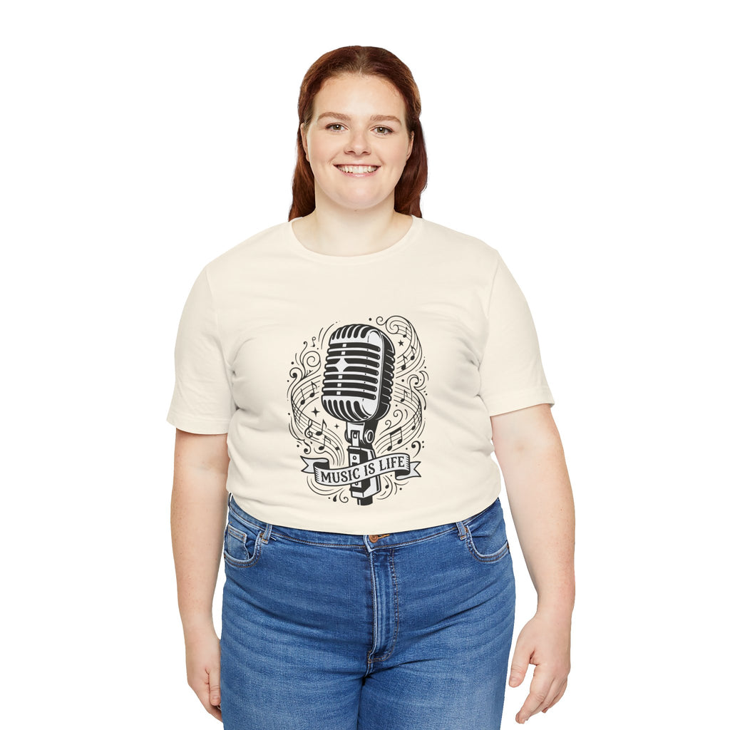 Music Is Life Vintage Microphone T-Shirt