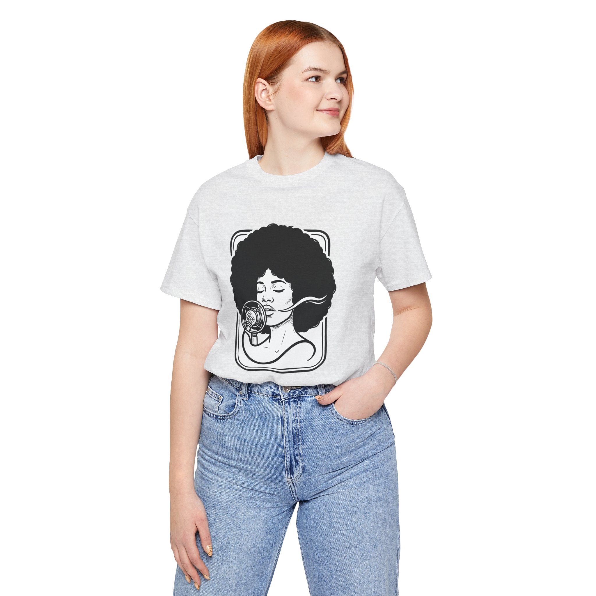Afro Jazz Portrait T‑Shirt — Retro Singer Graphic Tee