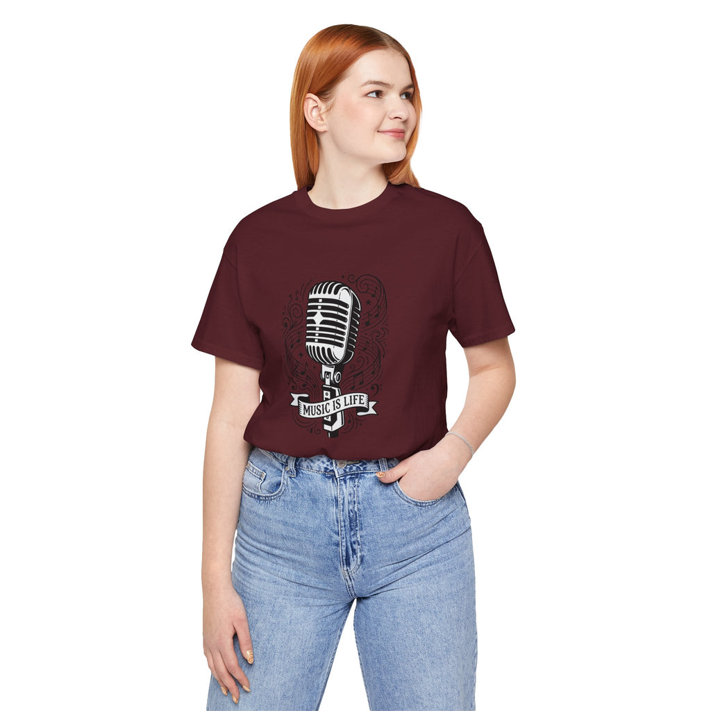 Music Is Life Vintage Microphone T-Shirt